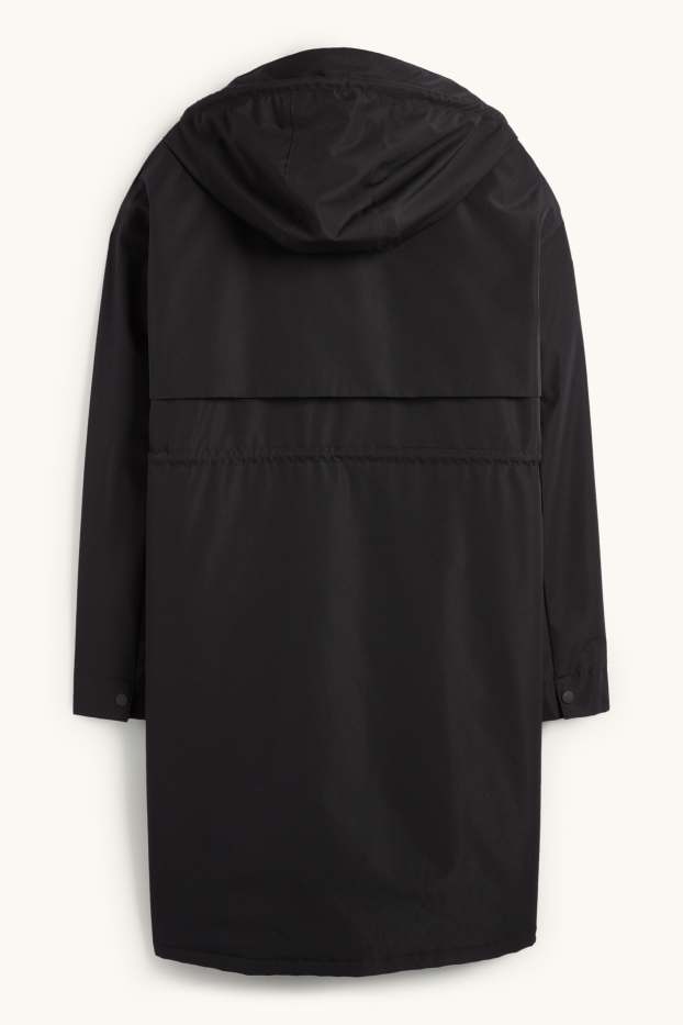 Dona - Parca per a la pluja amb caputxa - folrada - impermeable - negre