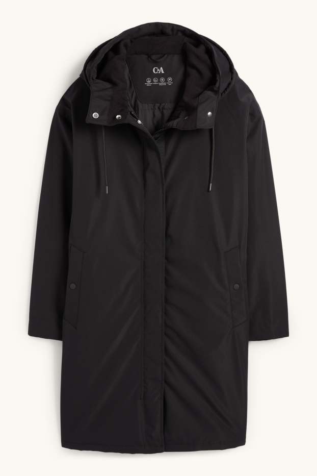 Dona - Parca per a la pluja amb caputxa - folrada - impermeable - negre