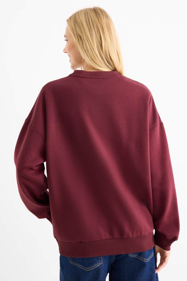 Femei - Bluză de molton - vișiniu