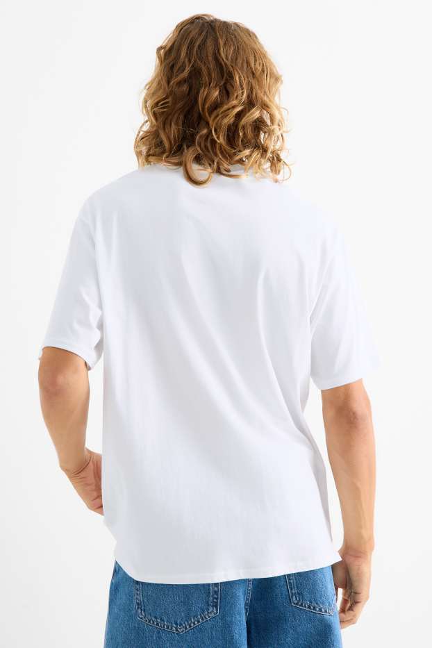 Pánské - Tričko - relaxed fit - bílá