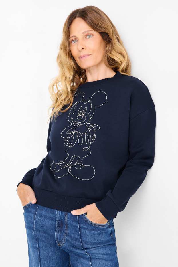 Femei - Bluză de molton - Mickey Mouse - albastru închis