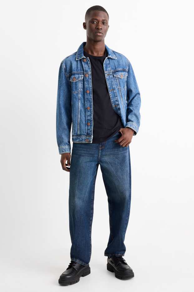 Bărbați - Barrel jeans - denim-albastru