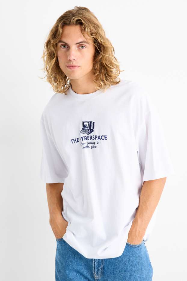Hommes - T-shirt - Oversize - blanc