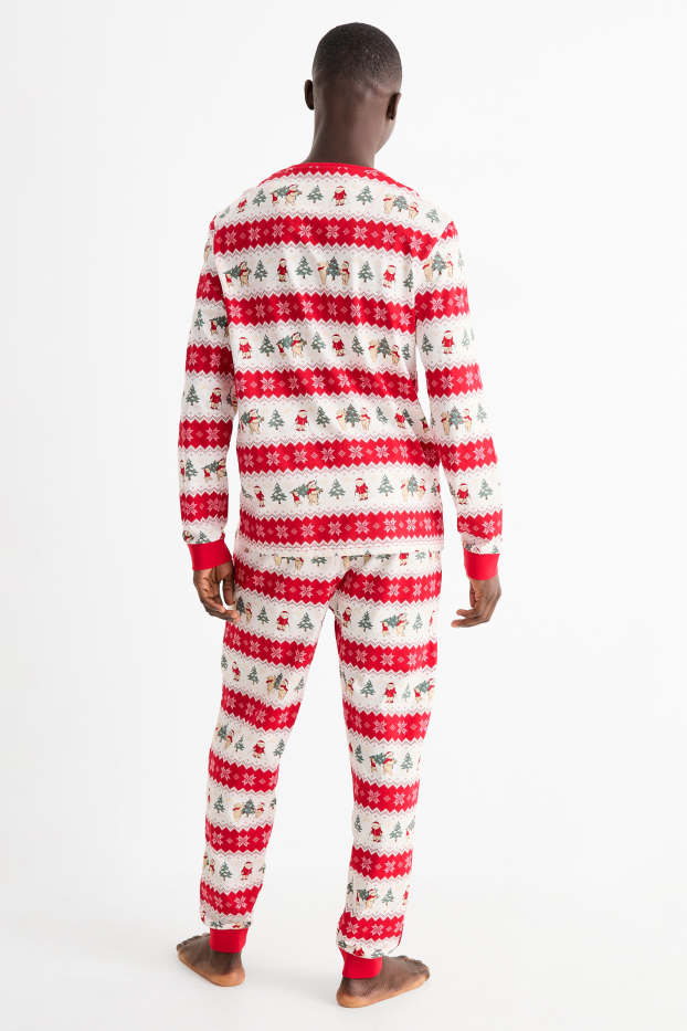 Men - Mini Me - men’s Christmas pyjamas - patterned - red