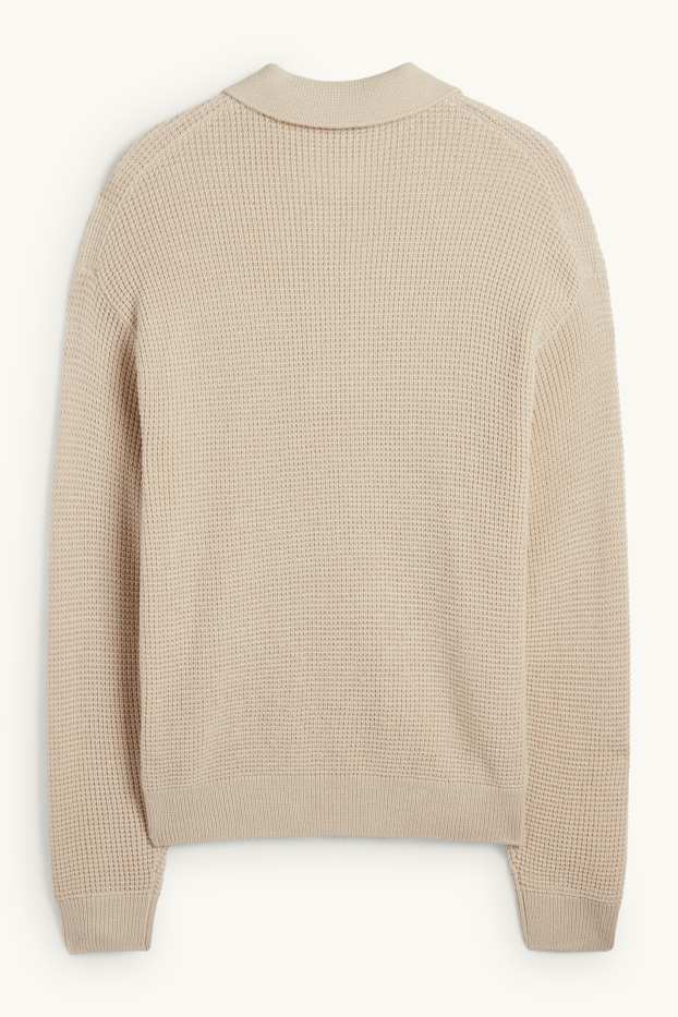 Herren - Pullover - strukturiert - beige