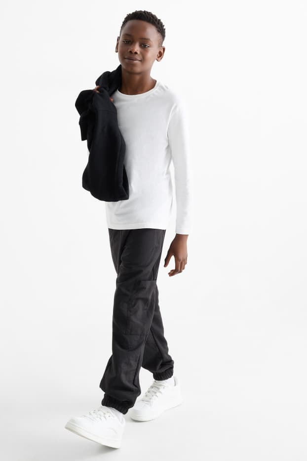 Enfants garçons - Pantalon de jogging cargo - noir
