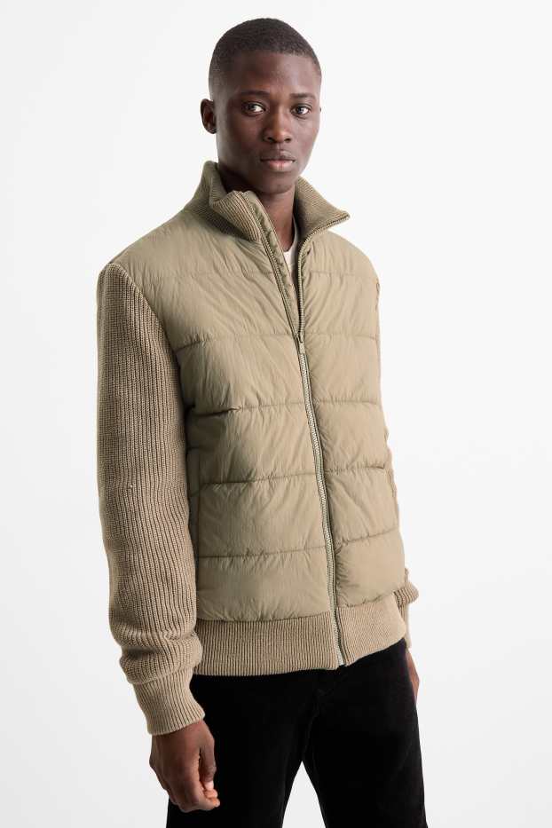 Heren - Jas met stiksels - beige