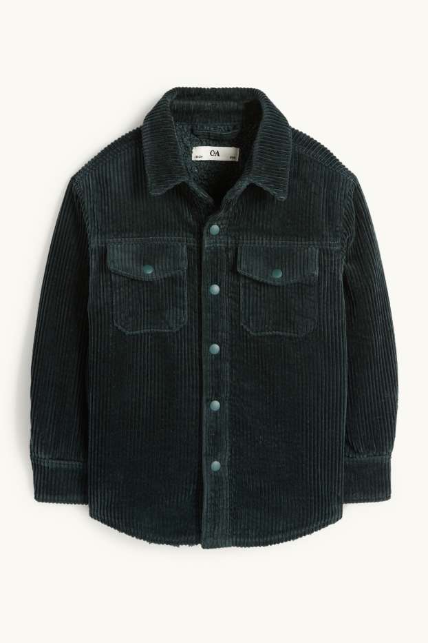 Enfants garçons - Veste-chemise en velours côtelé - vert foncé