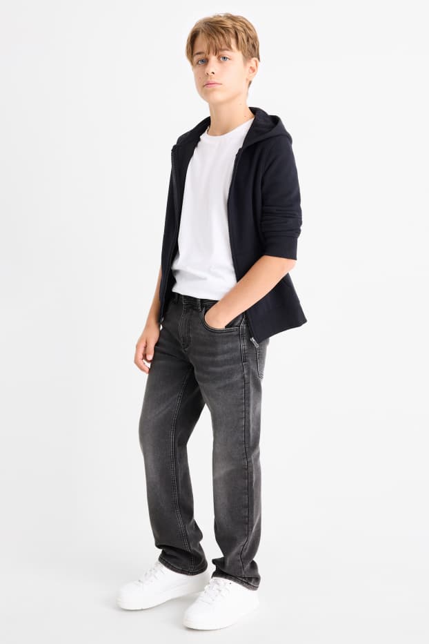 Enfants garçons - Jean de coupe droite - jean chaud - jog denim - jean gris