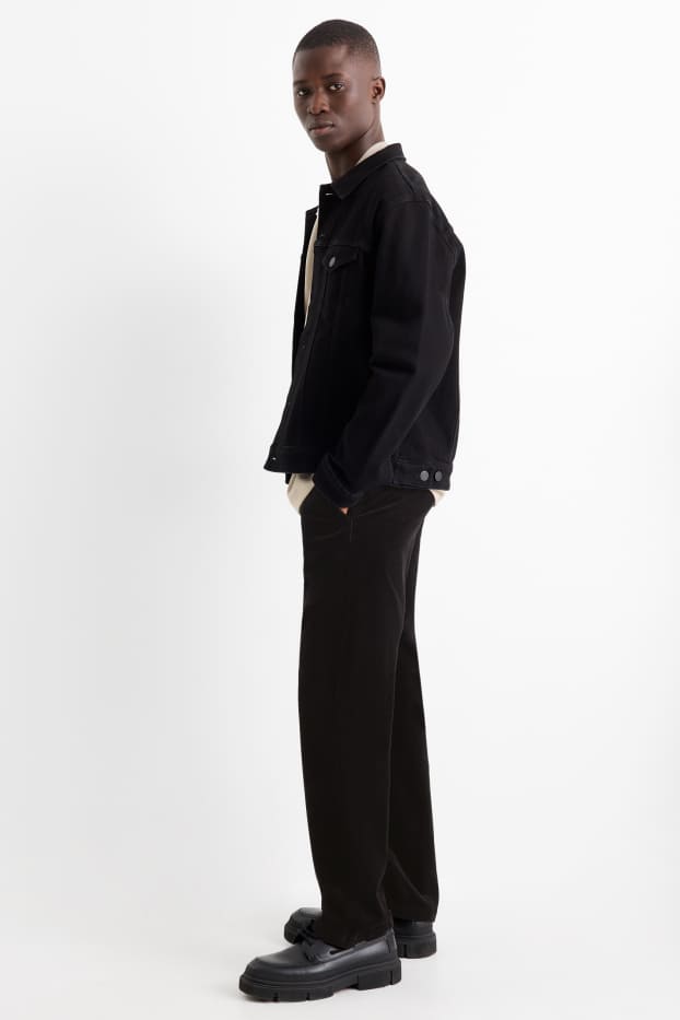 Heren - Corduroy chino - regular fit - zwart