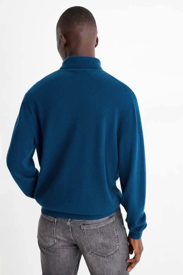 Herren - Kaschmir-Rollkragenpullover - petrol
