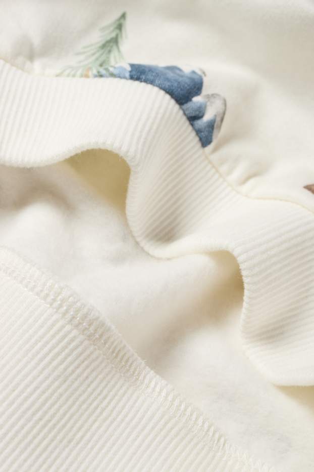 Baby: jongens - Wilde dieren - baby-outfit - 2-delig - wit / beige