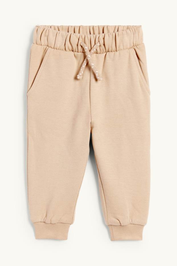 Baby: jongens - Wilde dieren - baby-outfit - 2-delig - wit / beige