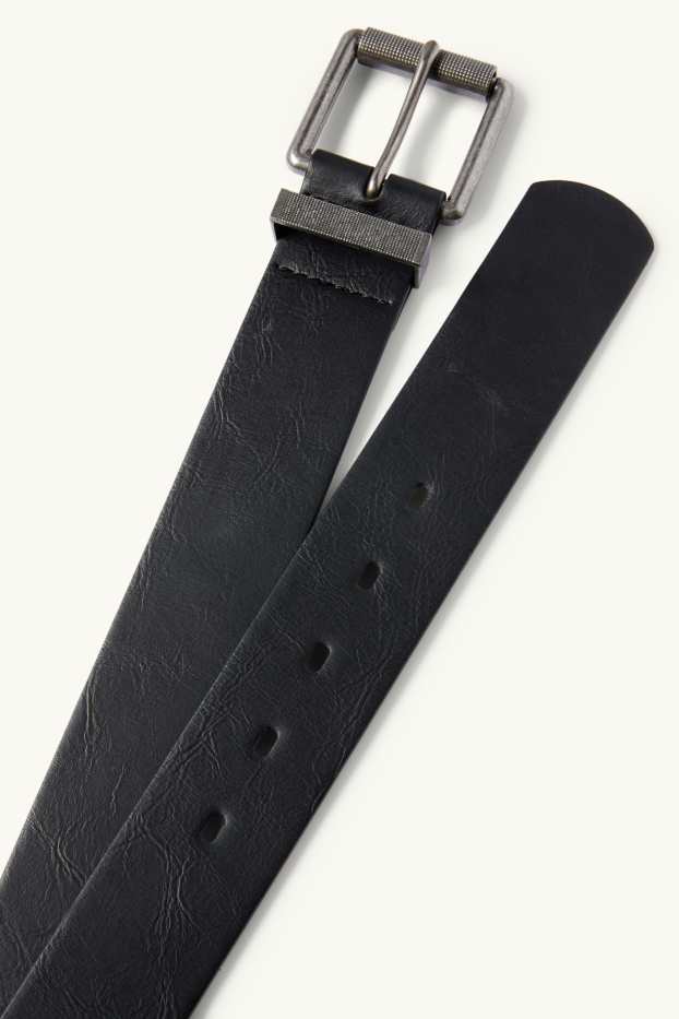 Herren - Gürtel - Lederimitat - schwarz