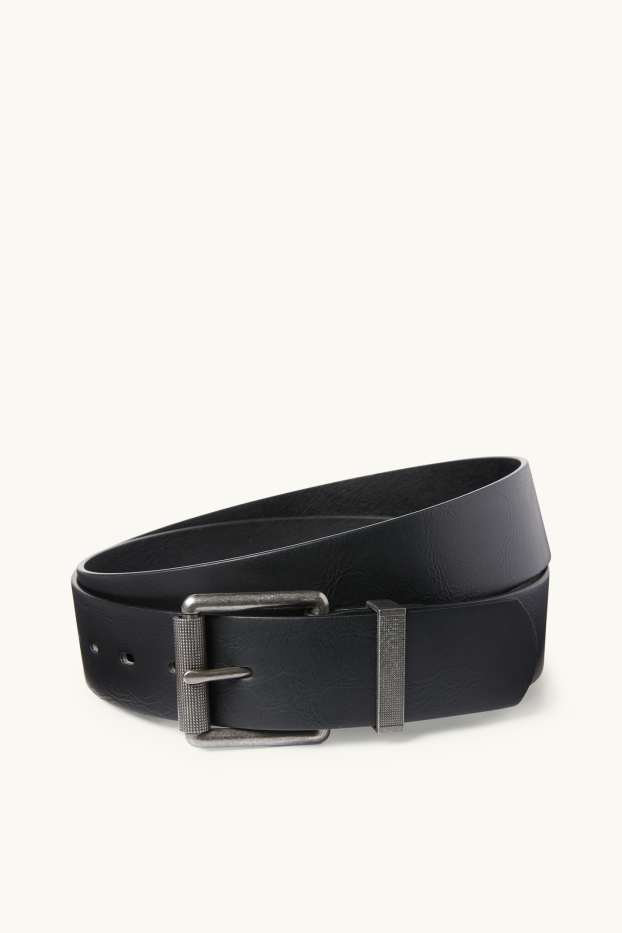Herren - Gürtel - Lederimitat - schwarz