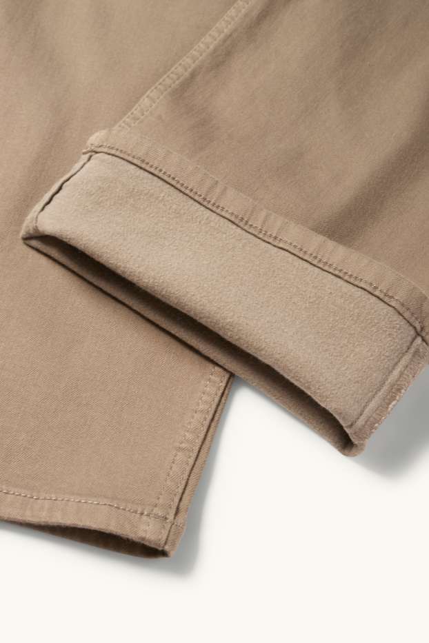 Hommes - Pantalon chaud - regular fit - beige