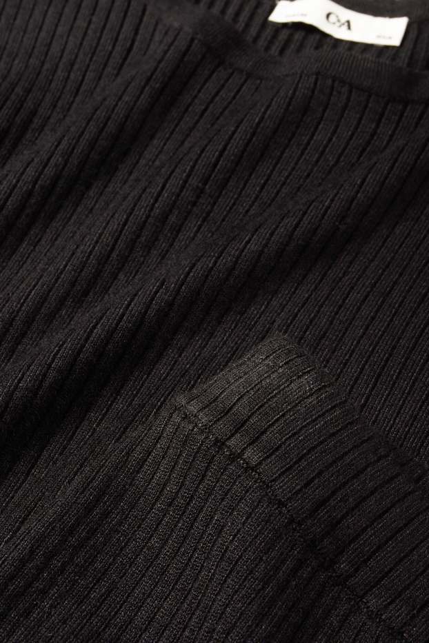 Nena - Conjunt - samarreta de màniga llarga i pantalons de punt - acanalats - 2 peces - negre