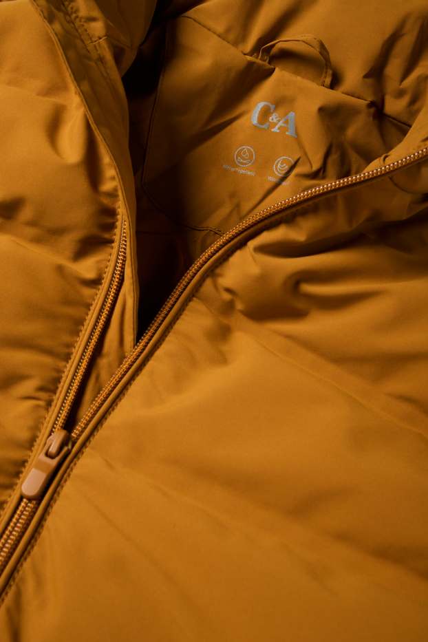 Heren - Gewatteerde jas - waterafstotend - donker oranje