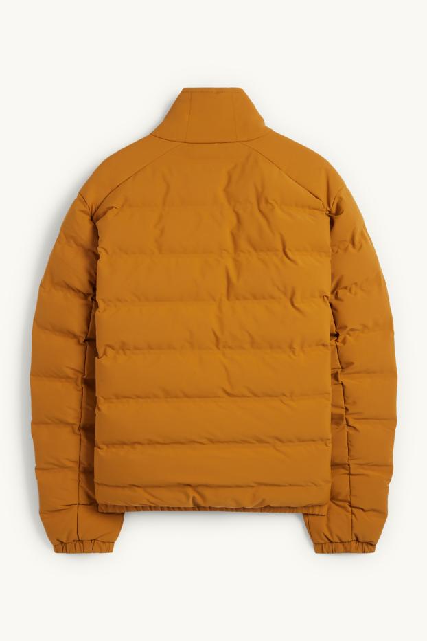 Heren - Gewatteerde jas - waterafstotend - donker oranje