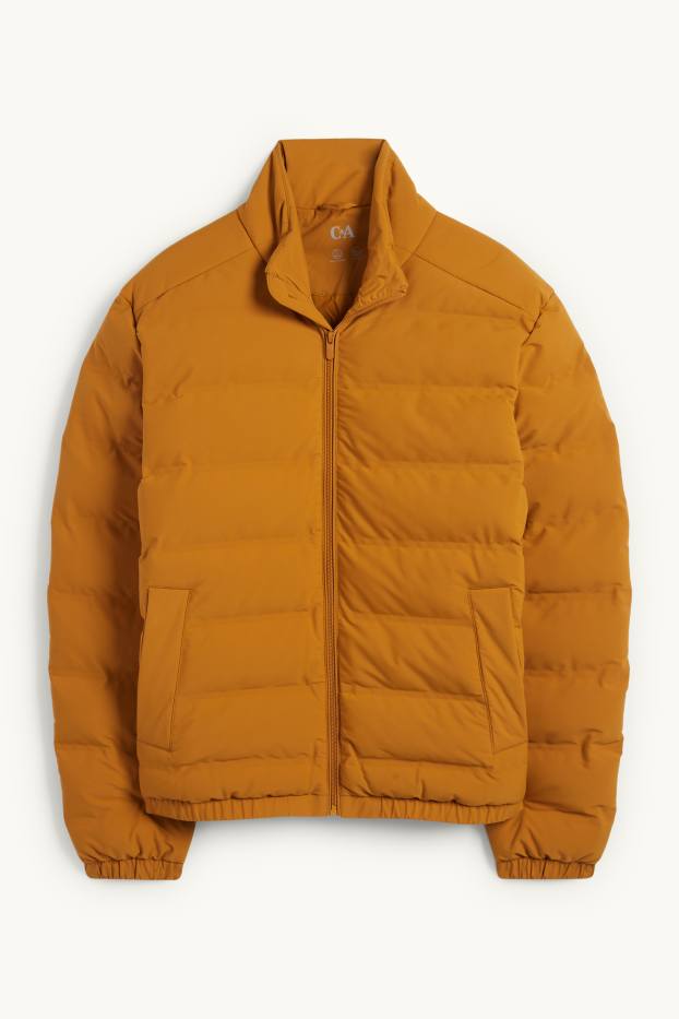 Heren - Gewatteerde jas - waterafstotend - donker oranje