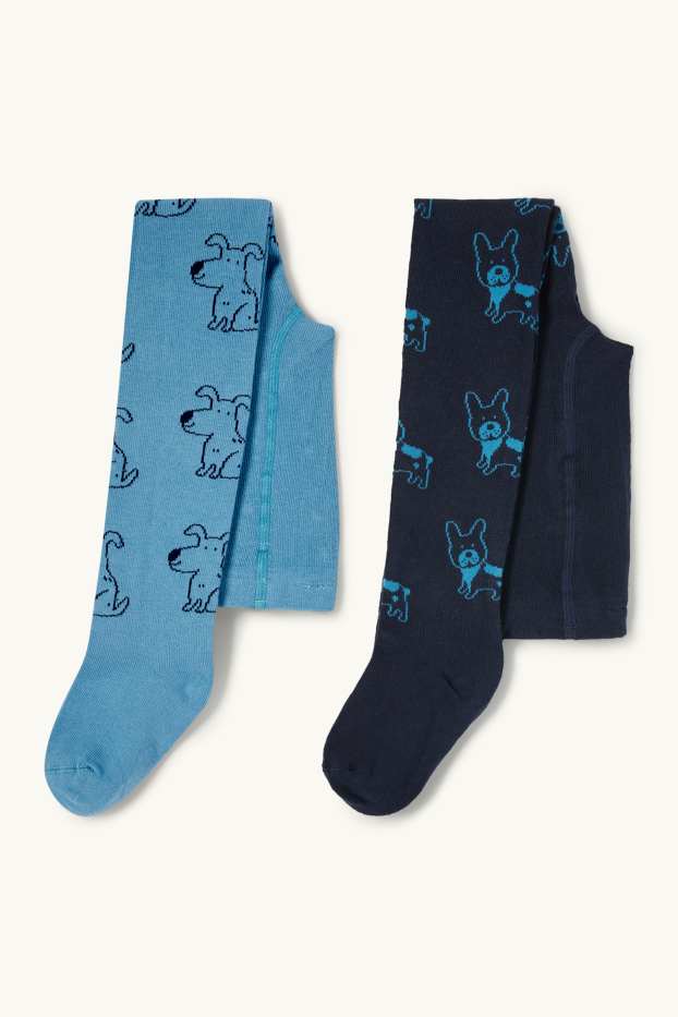Children Boys - Multipack of 2 - dog - tights - dark blue