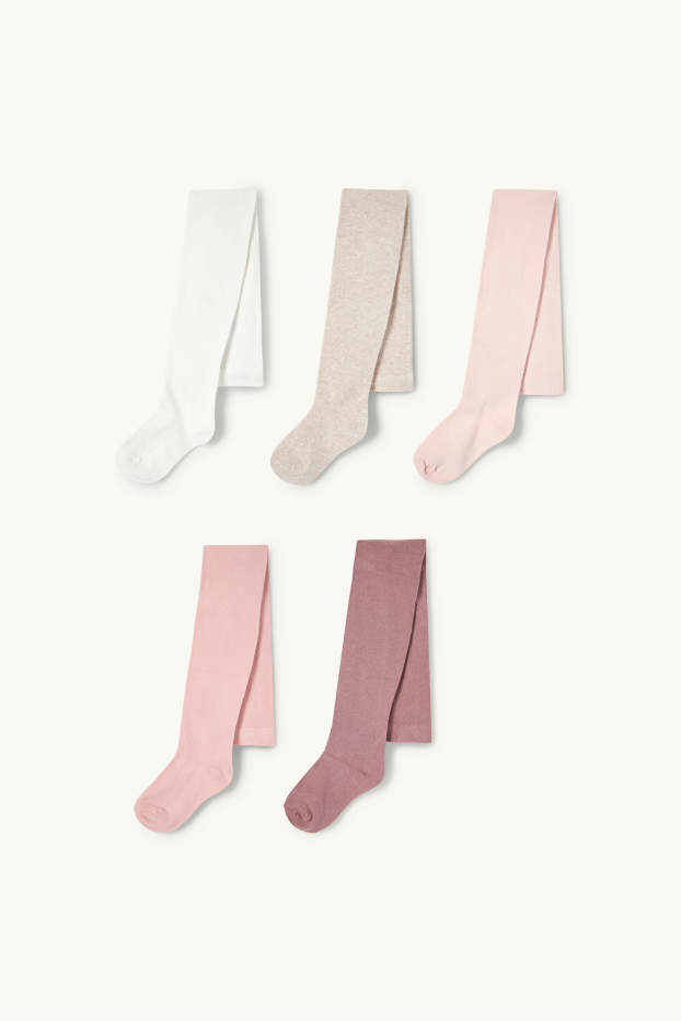 Bambine - Confezione da 5 - calzamaglia - rosa