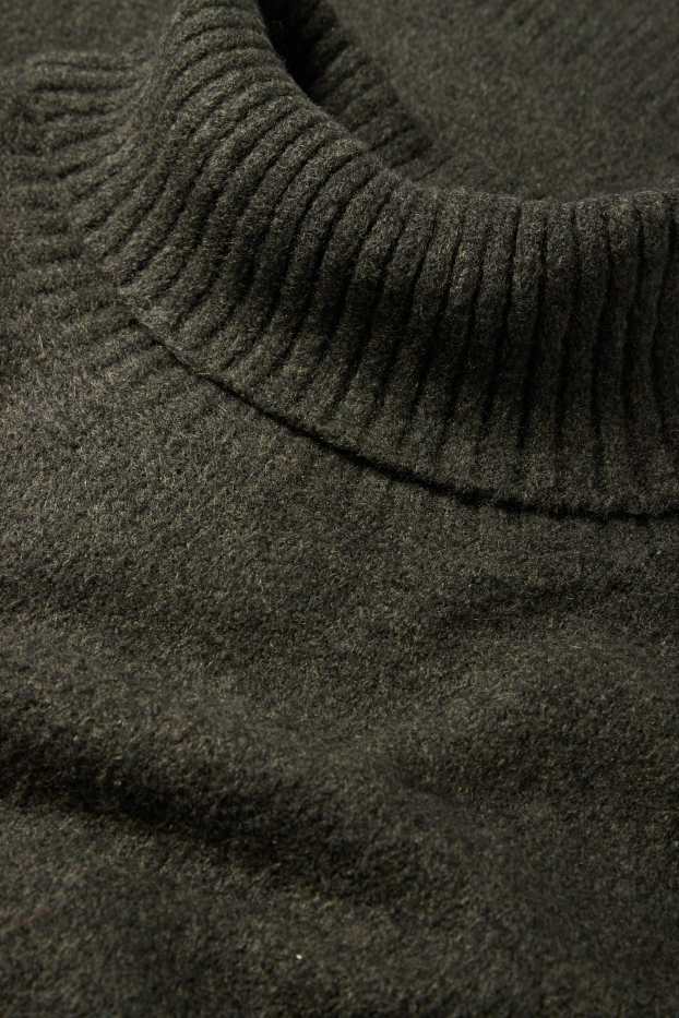 Femmes - Robe en maille - vert foncé