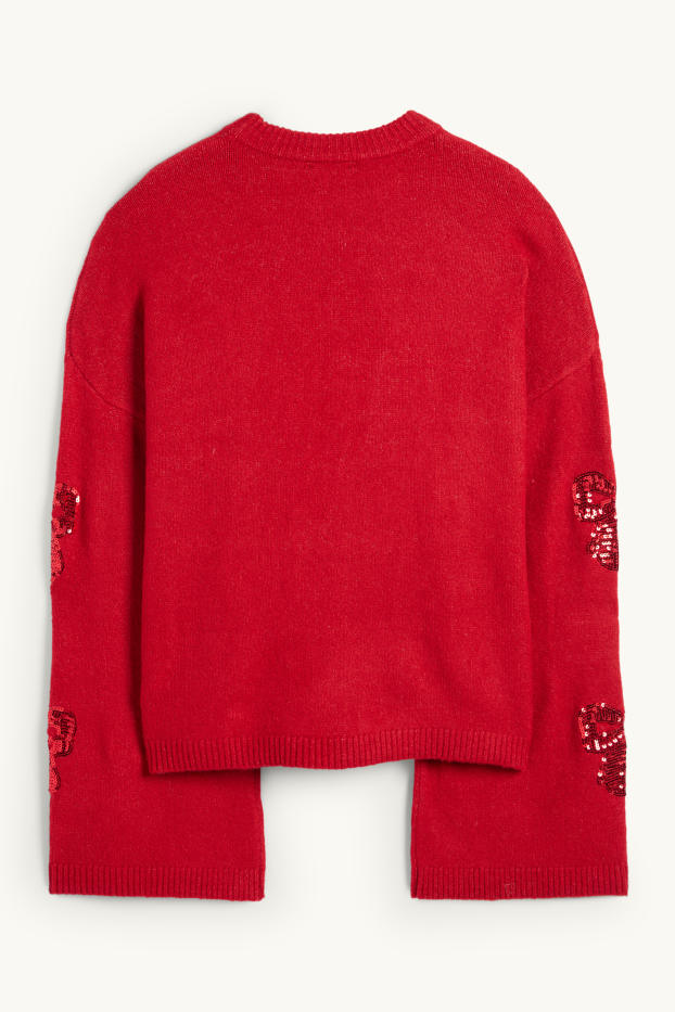 Women - Jumper - shiny - red