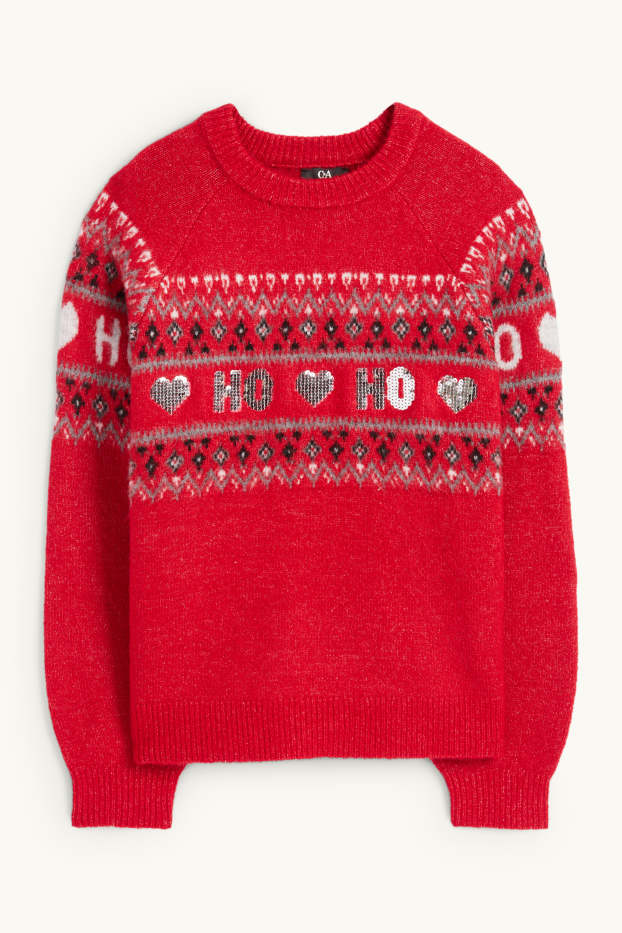 Women - Christmas jumper - Ho Ho Ho - red
