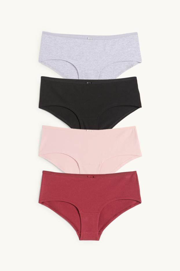 Donna - Confezione da 4 - coulotte - rosso scuro