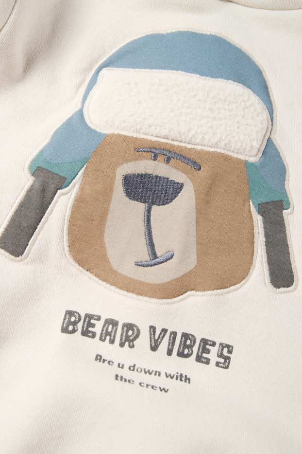 Niños - Pack de 2 - oso y dinosaurio - sudadera con capucha y sudadera sin capucha - azul / beis