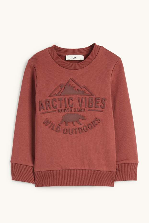 Kinder Buben - Bär - Sweatshirt - bordeaux