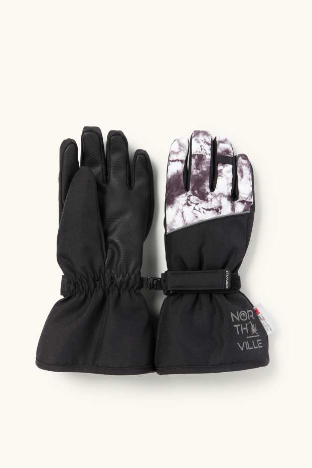 Enfants garçons - Gants de ski - imperméable - noir