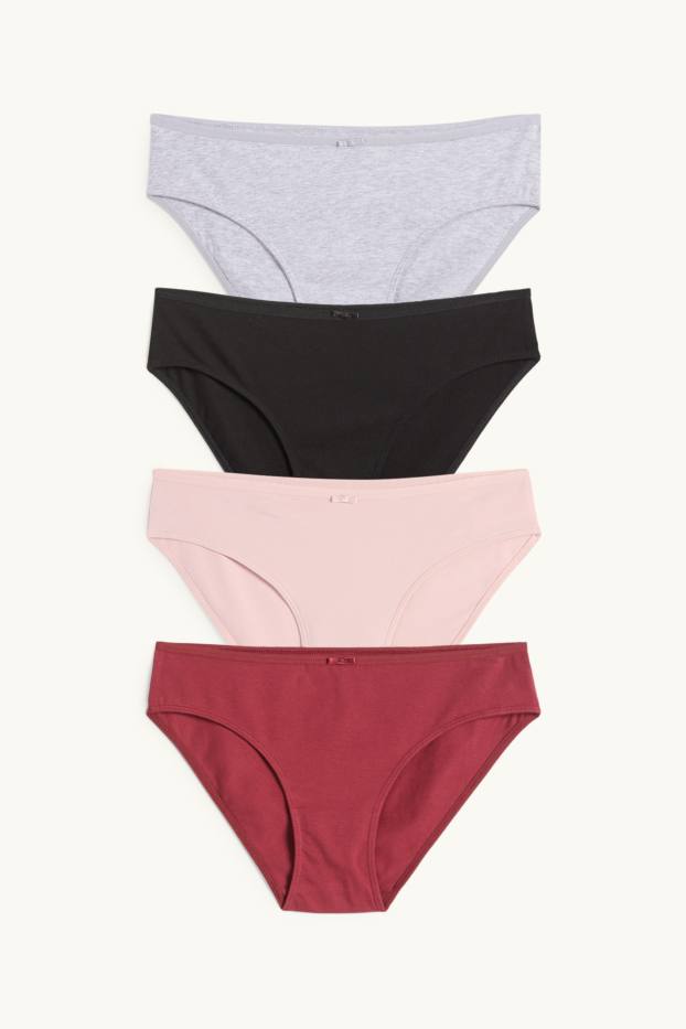 Damen - Multipack 4er - Slip - dunkelrot