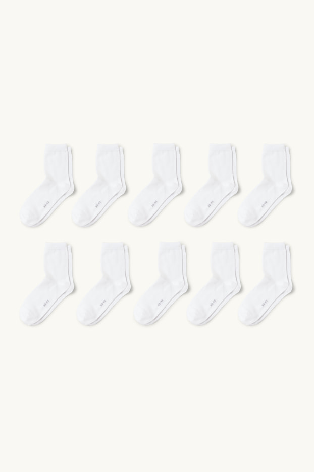 Femmes - Lot de 10 paires - chaussettes - blanc