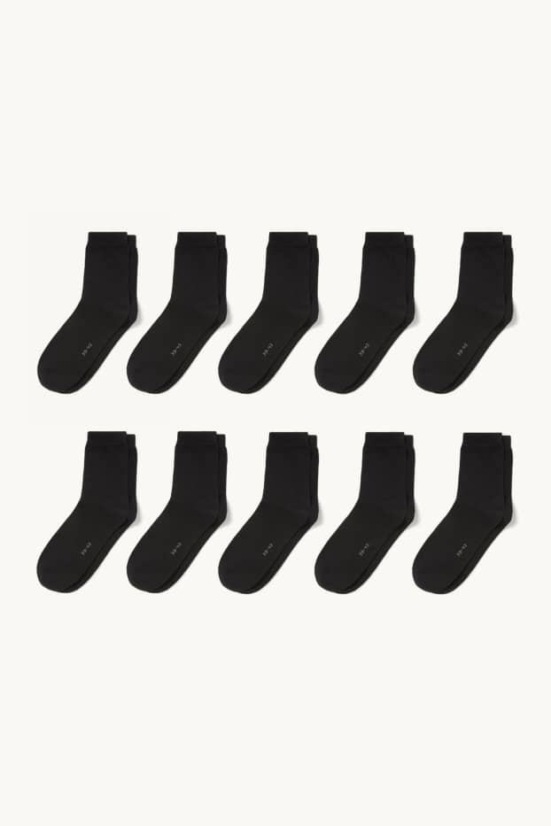 Femmes - Lot de 10 paires - chaussettes - noir