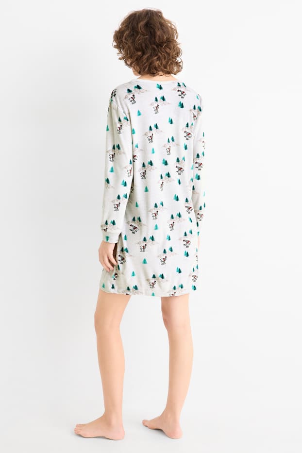 Donna - Camicia da notte - Snoopy - grigio chiaro melange