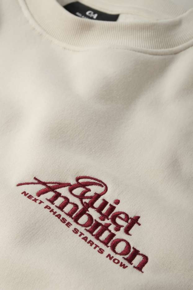 Bărbați - Bluză de molton - crem