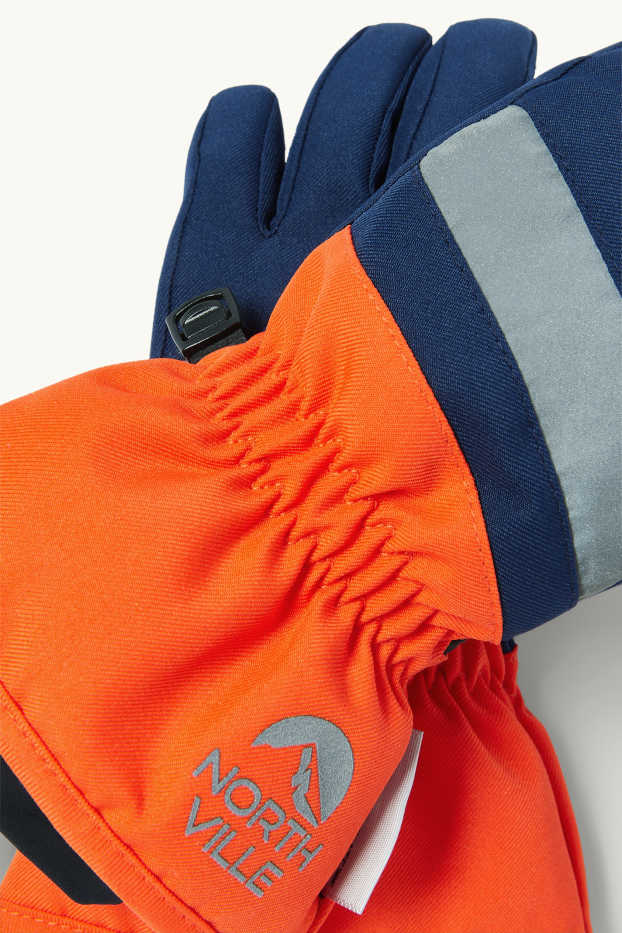 Kinder Buben - Ski-Handschuhe - wasserdicht - orange