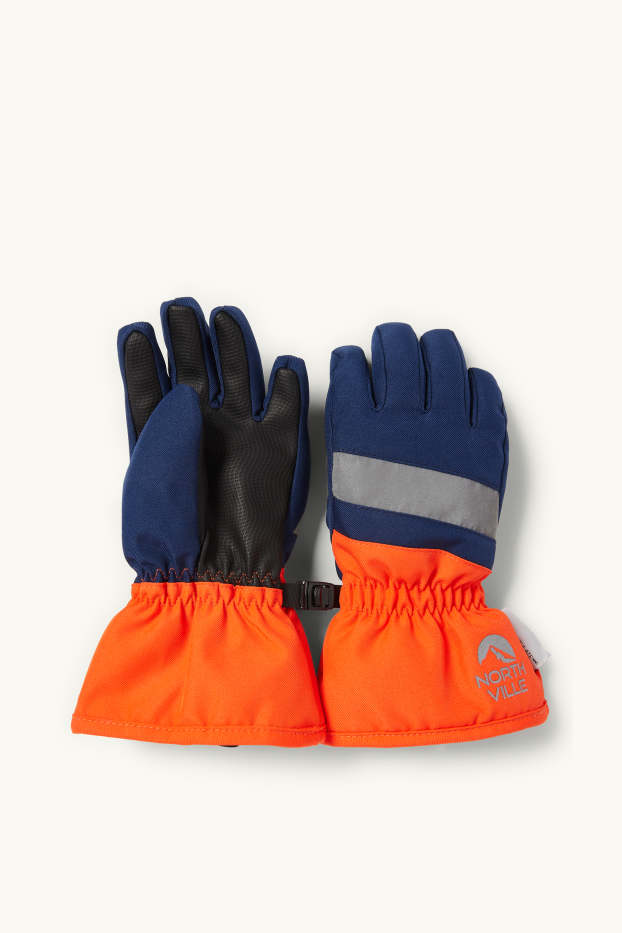 Kinder Buben - Ski-Handschuhe - wasserdicht - orange