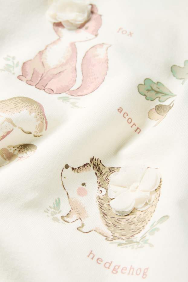 Nadó nena - Guineu i eriçó - dessuadora per a nadó - blanc trencat