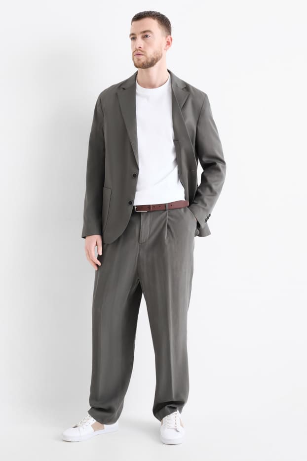 Hommes - Pantalon de costume - regular fit - gris