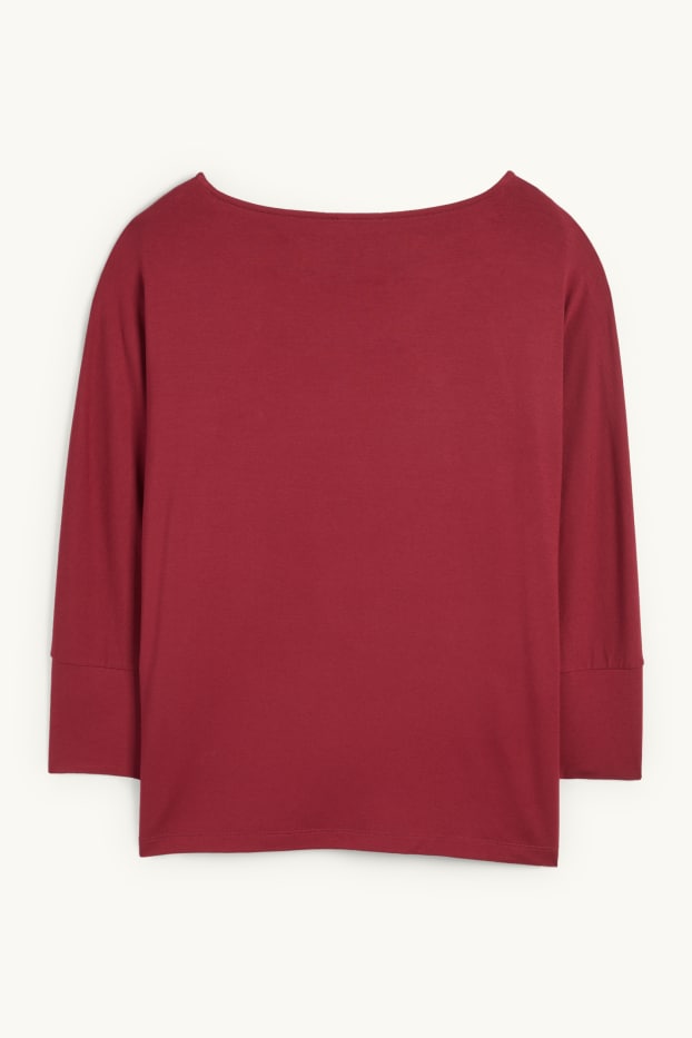 Damen - Langarmshirt - Regular Fit - dunkelrot