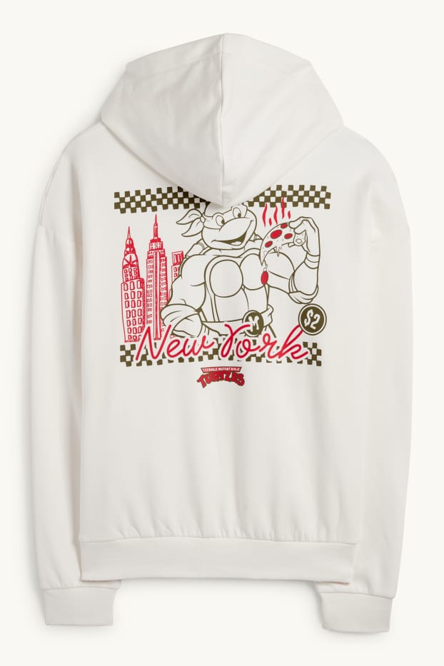 Uomo - Felpa con cappuccio oversize - Tartarughe Ninja - bianco crema