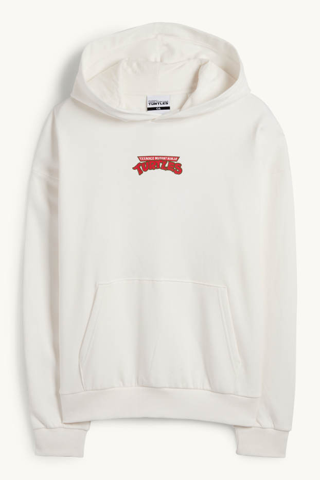 Uomo - Felpa con cappuccio oversize - Tartarughe Ninja - bianco crema