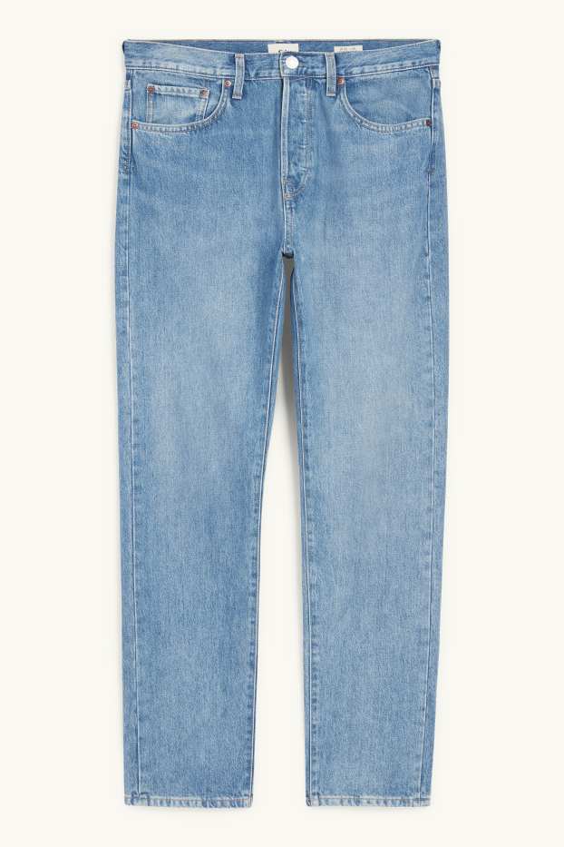 Pánské - Regular jeans se zapínáním na knoflíky - džíny - modré