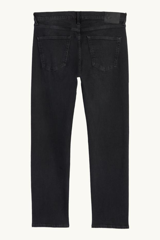 Bărbați - Regular jeans cu fentă cu nasturi - denim-gri închis