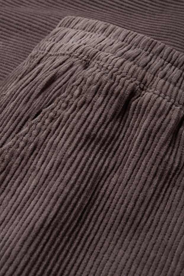 Pánské - Manšestrové kalhoty - relaxed fit - šedá