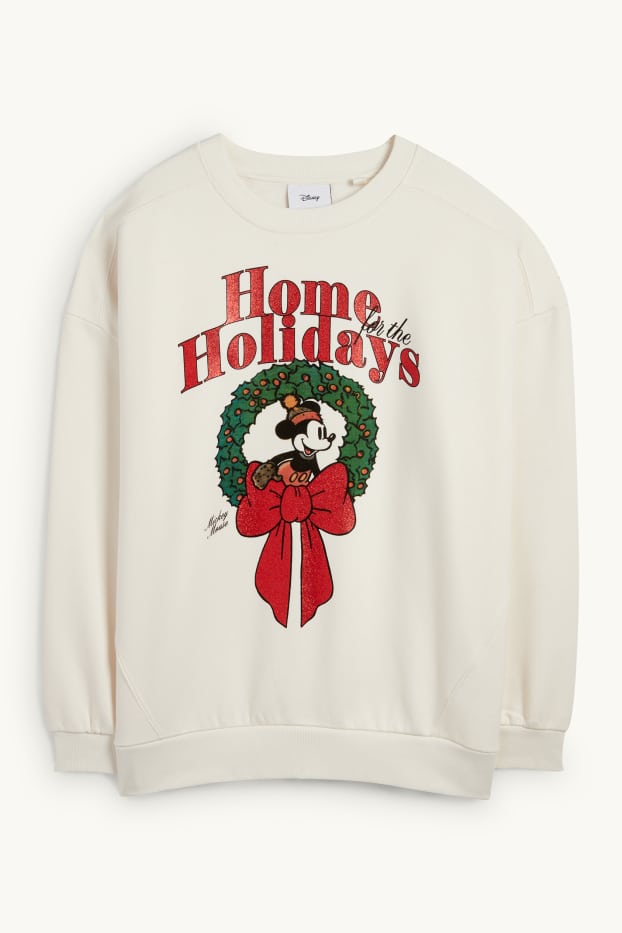 Dona - Dessuadora nadalenca - Mickey Mouse - blanc trencat
