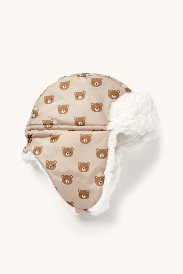 Unisex - Teddy bear - baby hat - beige